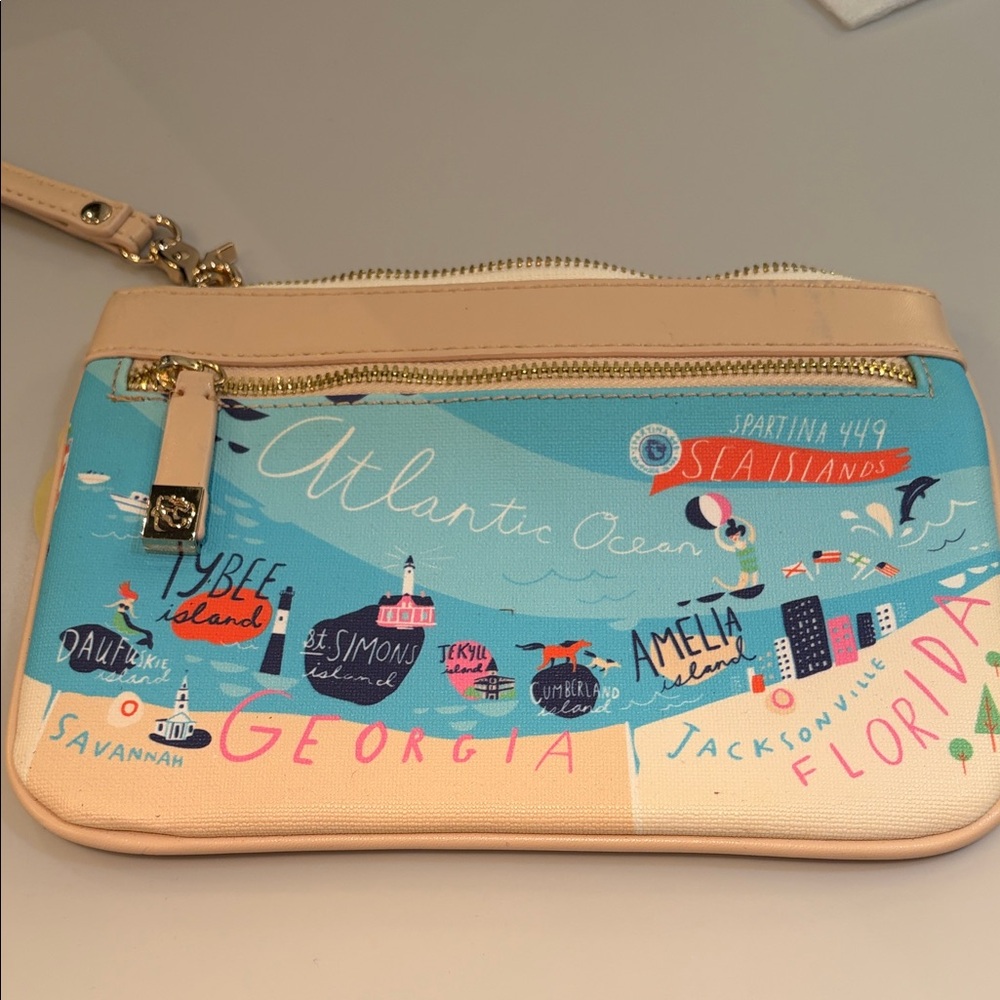 Spartina 449 South Carolina Map Wristlet - Turquoise & Neutral - Picture 4 of 4